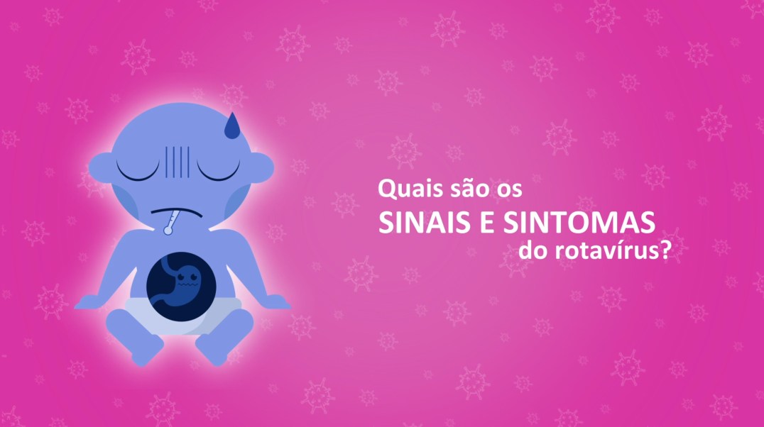 Bebe com o virus num fundo rosa